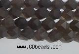 CSQ531 15.5 inches 6mm faceted nuggets matte smoky quartz beads