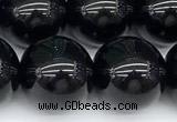 CSQ544 15 inches 14mm round black morion smoky quartz beads