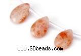 CSS06 10*15mm flat teardrop natural indian sunstone beads