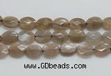 CSS105 15.5 inches 6*8mm faceted oval natural sunstone beads wholesale