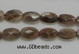 CSS106 15.5 inches 8*12mm faceted oval natural sunstone beads wholesale