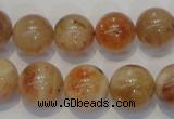 CSS19 15.5 inches 14mm round natural sunstone beads wholesale