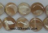 CSS228 15.5 inches 16mm flat round natural sunstone beads