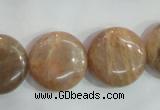 CSS260 15.5 inches 20mm flat round natural sunstone beads