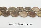 CSS413 15.5 inches 30*40mm flat teardrop sunstone beads wholesale