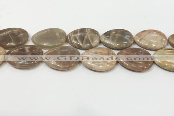 CSS413 15.5 inches 30*40mm flat teardrop sunstone beads wholesale