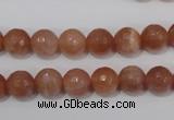 CSS504 15.5 inches 9mm faceted round natural golden sunstone beads