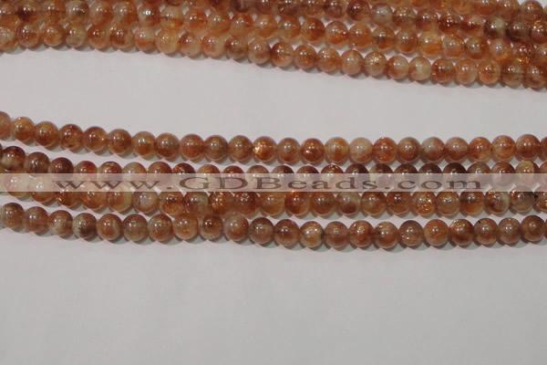 CSS552 15.5 inches 6mm round natural golden sunstone beads