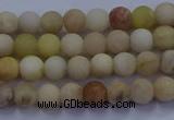 CSS620 15.5 inches 4mm round matte yellow sunstone gemstone beads