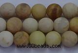 CSS622 15.5 inches 8mm round matte yellow sunstone gemstone beads