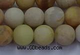 CSS624 15.5 inches 12mm round matte yellow sunstone gemstone beads