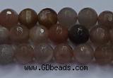 CSS641 15.5 inches 6mm faceted round sunstone gemstone beads