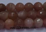 CSS672 15.5 inches 8mm faceted round sunstone gemstone beads