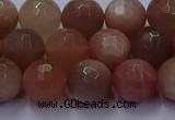 CSS673 15.5 inches 10mm faceted round sunstone gemstone beads