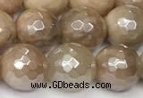 CSS812 15 inches 10mm faceted round AB-color sunstone beads