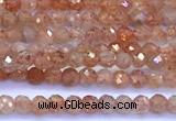 CSS835 15 inches 2mm faceted round golden sunstone beads