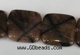 CST44 15.5 inches 25*25mm square staurolite gemstone beads wholesale