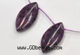 CSU23 20*40mm flat rice AB grade dyed natural sugilite beads