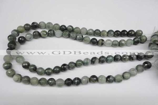 CSW14 15.5 inches 10mm faceted round seaweed quartz beads wholesale