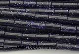 CTB1011 15 inches 2*4mm tube blue goldstone beads