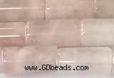 CTB1033 15 inches 8*16mm - 8*18mm tube rose quartz beads