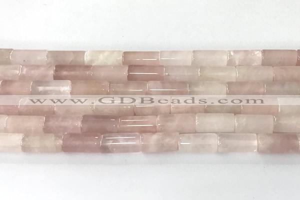 CTB1033 15 inches 8*16mm - 8*18mm tube rose quartz beads