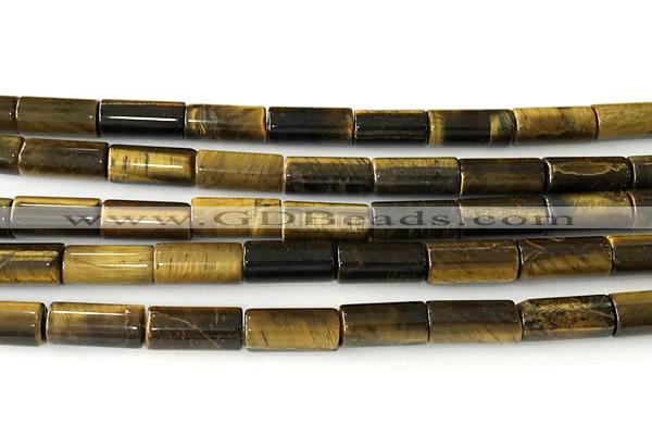 CTB1037 15 inches 8*16mm - 8*18mm tube yellow tiger eye beads