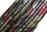 CTB1069 15 inches 4*13mm tube dragon blood jasper beads wholesale