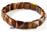 CTB15 7.5 inch 6*12mm square yellow tiger eye stretch bracelet