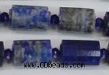 CTB210 15.5 inches 13*18mm faceted tube lapis lazuli gemstone beads