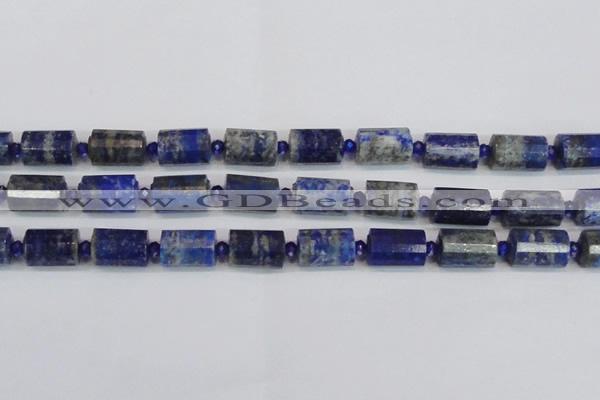 CTB210 15.5 inches 13*18mm faceted tube lapis lazuli gemstone beads