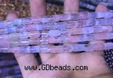 CTB252 15.5 inches 7*8mm - 7*11mm tube natural morganite beads