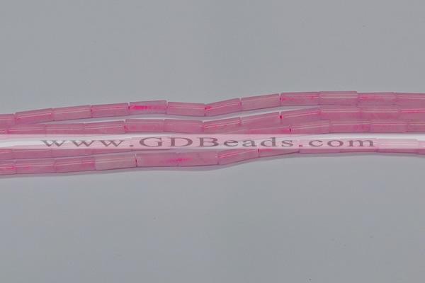 CTB311 15.5 inches 4*13mm tube rose quartz beads wholesale