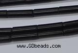 CTB318 15.5 inches 4*13mm tube black stone beads wholesale