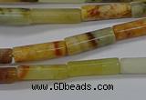 CTB324 15.5 inches 4*13mm tube flower jade beads wholesale