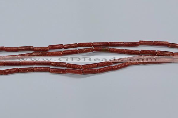 CTB328 15.5 inches 4*13mm tube goldstone beads wholesale