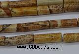 CTB332 15.5 inches 4*13mm tube picture jasper beads wholesale