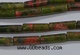 CTB350 15.5 inches 4*13mm tube unakite beads wholesale