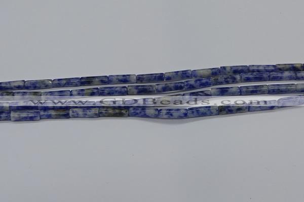 CTB355 15.5 inches 4*13mm tube blue spot stone beads wholesale