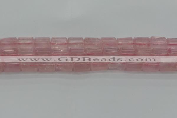 CTB501 15.5 inches 10*13mm triangle rose quartz beads wholesale