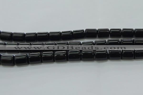 CTB545 15.5 inches 10*13mm triangle black agate beads wholesale