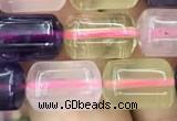 CTB603 15.5 inches 8*12mm tube mixed quartz beads wholesale