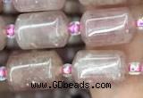 CTB604 15.5 inches 8*12mm tube strawberry quartz beads wholesale