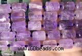 CTB651 15.5 inches 12*16mm faceted tube amethyst beads