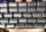 CTB658 15.5 inches 12*16mm faceted tube hematite beads