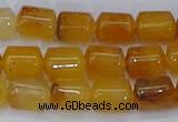 CTB702 15.5 inches 6*8mm tube yellow jade beads wholesale