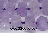 CTB752 15.5 inches 6*10mm - 8*12mm faceted tube lavender amethyst beads