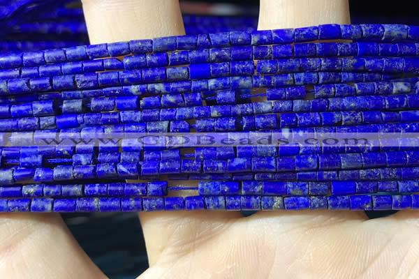 CTB807 15.5 inches 2*4mm tube lapis lazuli beads wholesale