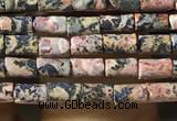 CTB816 15.5 inches 2*4mm tube leopard skin jasper beads wholesale