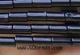 CTB819 15.5 inches 2*4mm tube black agate beads wholesale